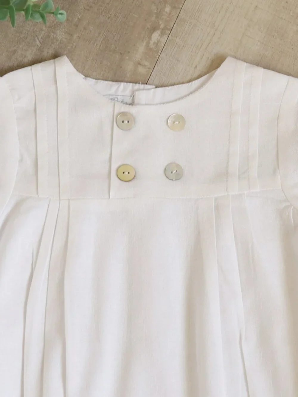 White Cotton Linen Creeper Bubble Feltman Brothers/Carriage Boutique 6M NWT